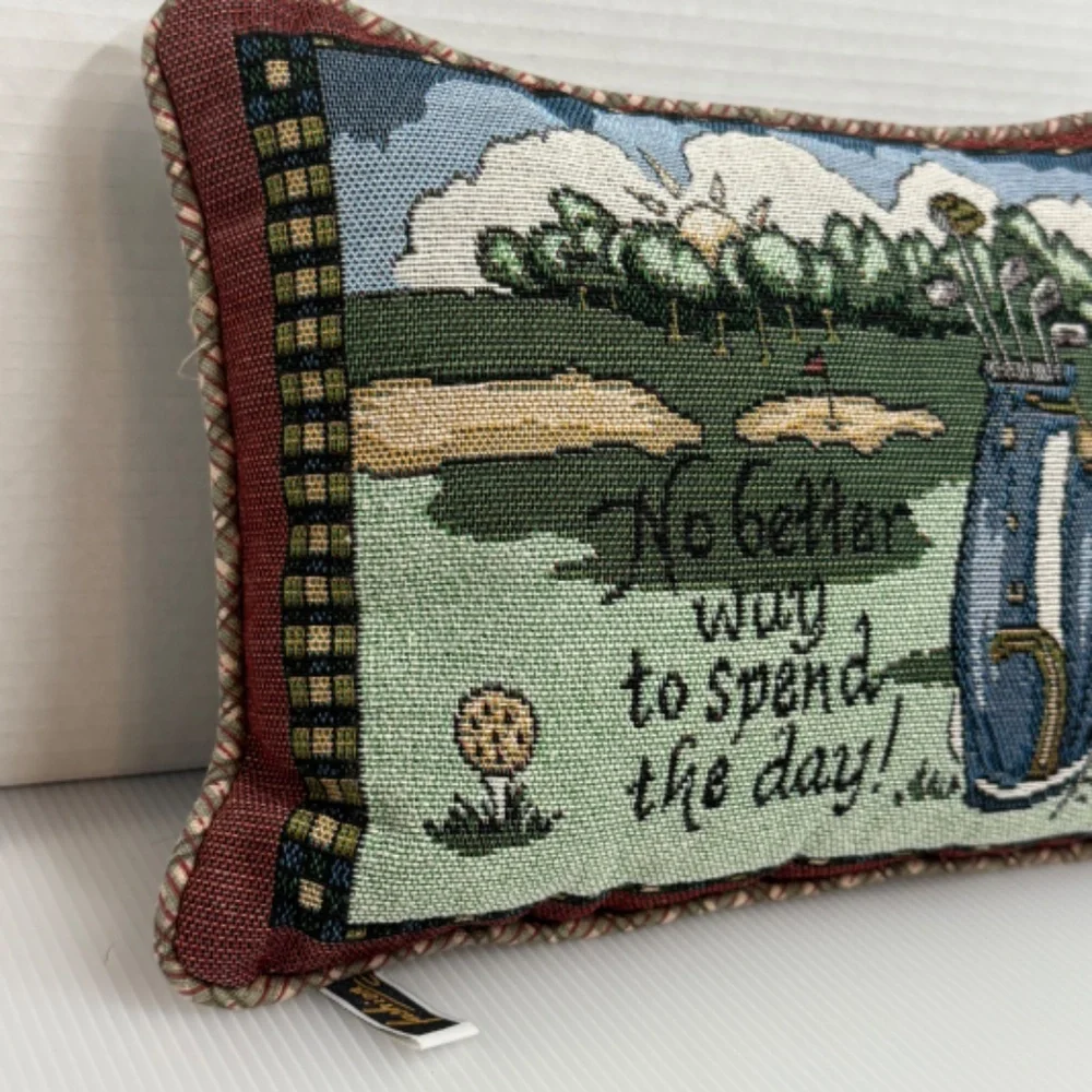 Needlepoint Tapestry Golf No Better Way Decorative Pillow 12